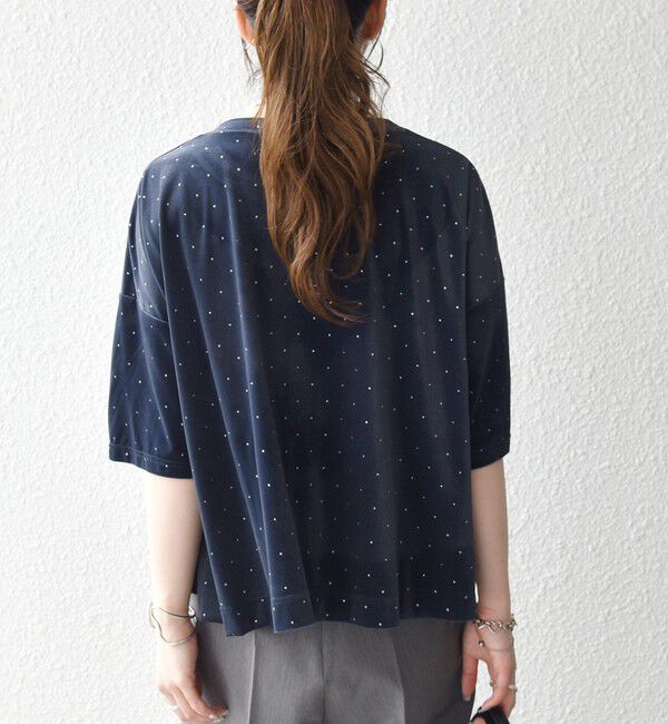 SHIPS any「《予約》SHIPS any:〈洗濯機可能〉ポリエステルベロア ラメ ドット ワイド カットソー」|Tシャツ・カットソー|