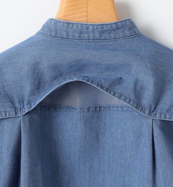 SHIPS KIDS「SHIPS KIDS:100～130cm /〈接触冷感〉ドライメッシュ デニム バンドカラー シャツ」|シャツ・ブラウス|