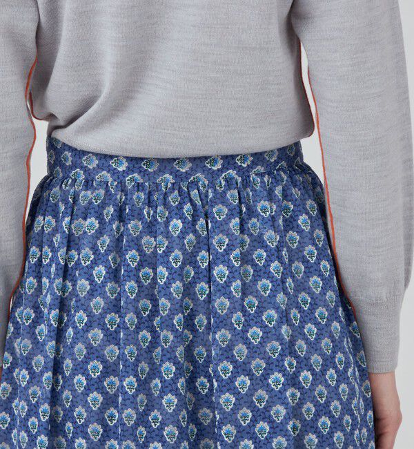 SOULEIADO「ポリエステルプリント ティアードマキシスカート」|フレア|
