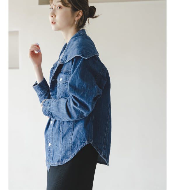 NOBLE「《予約》SERGE/サージ SAILOR COLLAR JACKET」|デニムジャケット|ブルー A