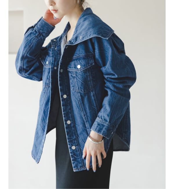 NOBLE「《予約》SERGE/サージ SAILOR COLLAR JACKET」|デニムジャケット|