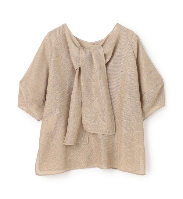 BEIGE,「LIATRIS / バックリボン ハーフスリーブブラウス」|シャツ・ブラウス|