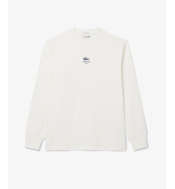 LACOSTE「ワンポイントプリントロングスリーブTシャツ」|Tシャツ・カットソー|ホワイト