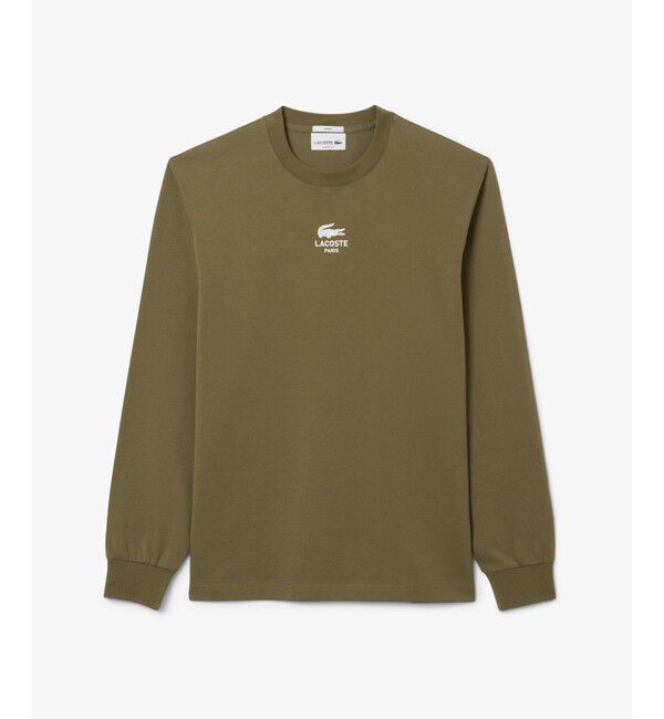 LACOSTE「ワンポイントプリントロングスリーブTシャツ」|Tシャツ・カットソー|オリーブ
