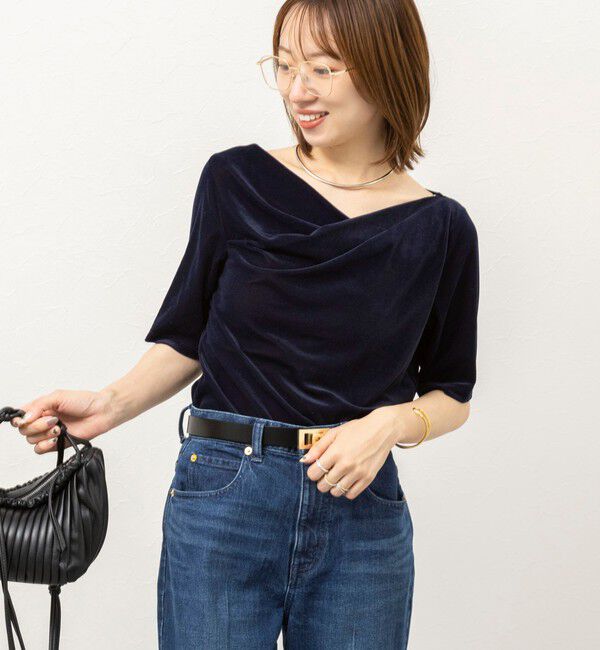 NOLLEY'S「《接触冷感》ウォッシャブルシアーベロア2WAYプルオーバー」|Tシャツ・カットソー|