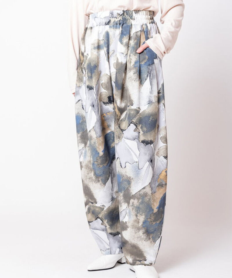  「プリントタックパンツ」|その他|GRAY