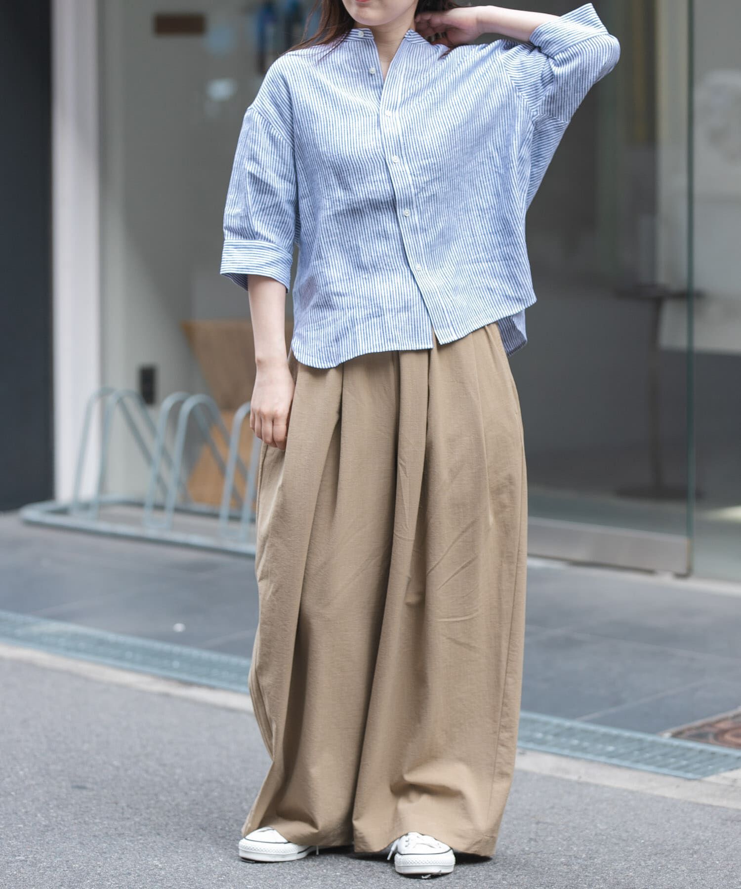 URBAN RESEARCH DOORS「FORK&SPOON　フレンチリネンショートスリーブシャツ」|シャツ・ブラウス|