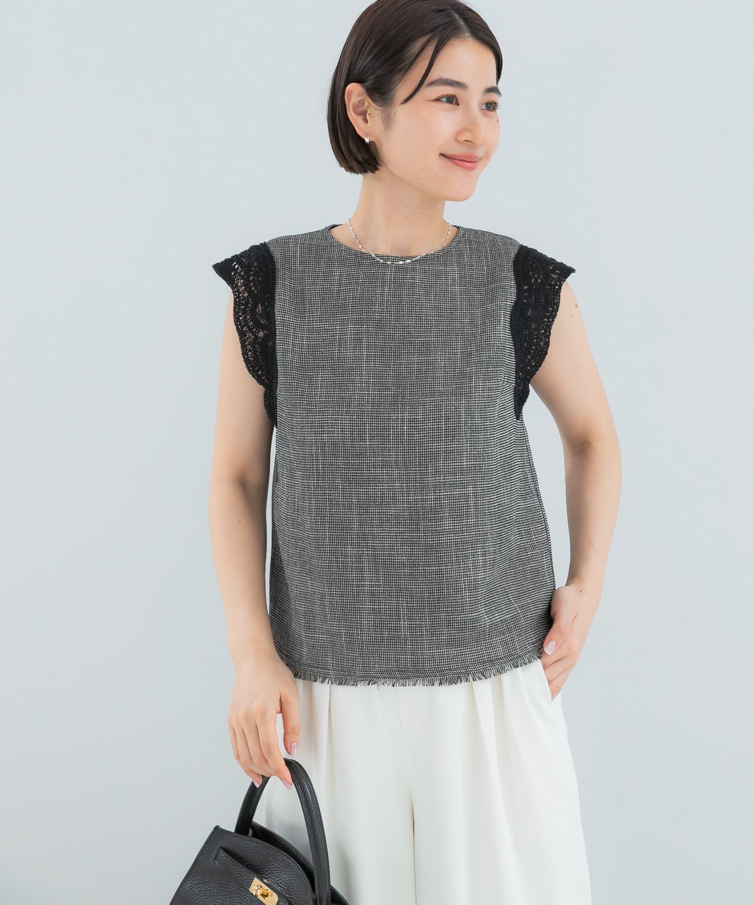 URBAN RESEARCH ROSSO「ドライタッチカラミレースブラウス」|シャツ・ブラウス|