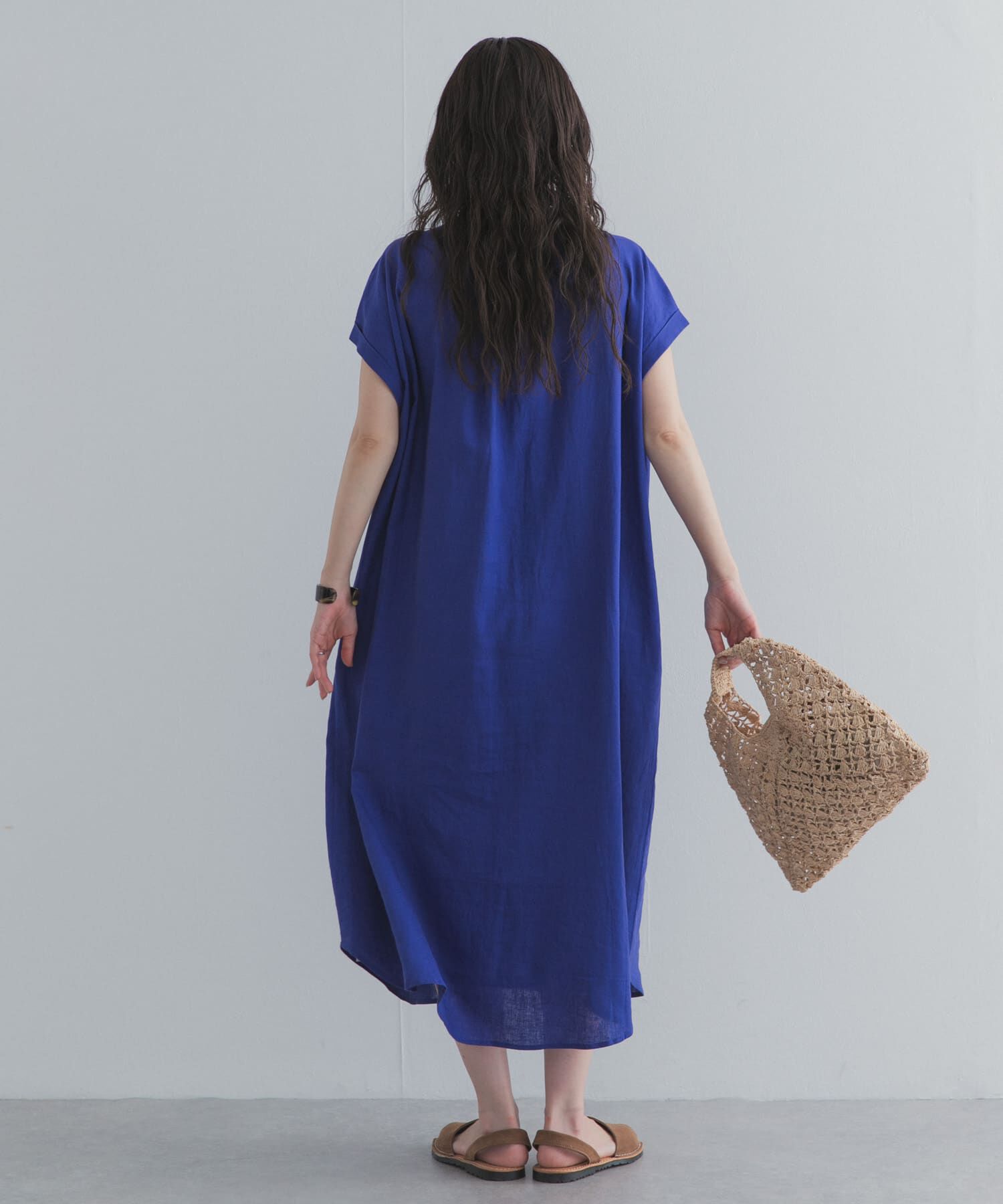 URBAN RESEARCH DOORS「リネンレーヨンスキッパーフレンチワンピース」|ワンピース|