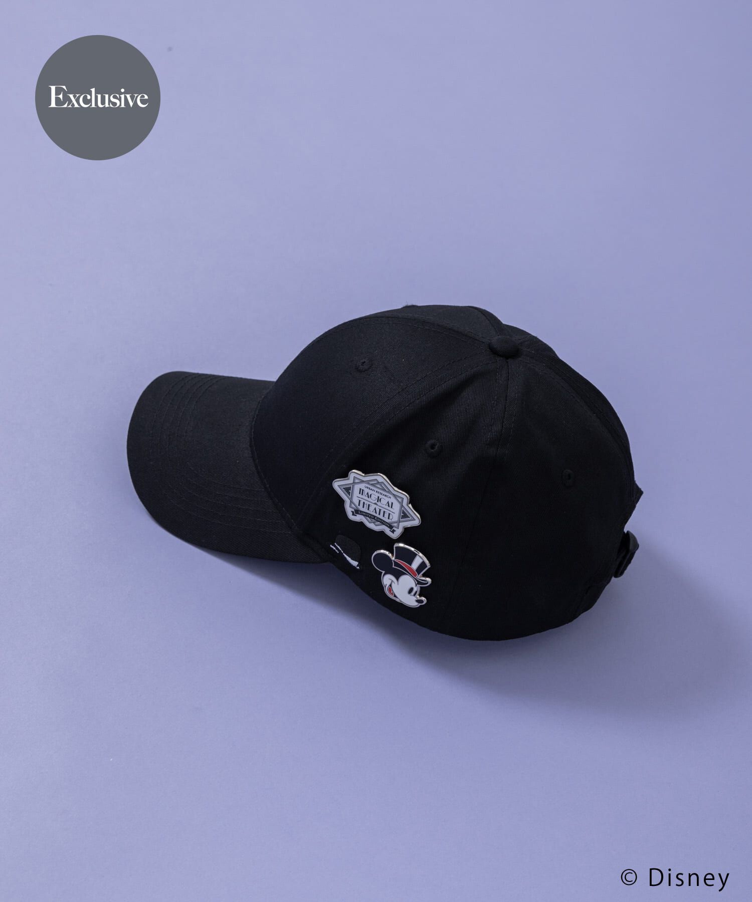 URBAN RESEARCH「別注/Disney/ピンバッジCAP」|キャップ・キャスケット|ブラック