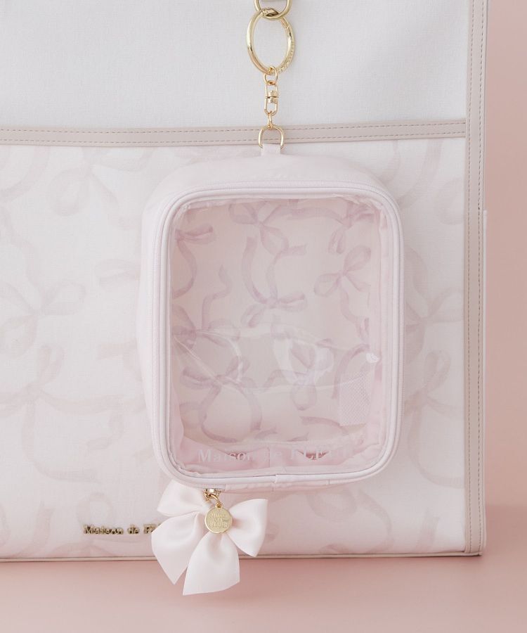 Maison de FLEUR「【5色展開】リボンプリントクリアポーチ」|ポーチ|