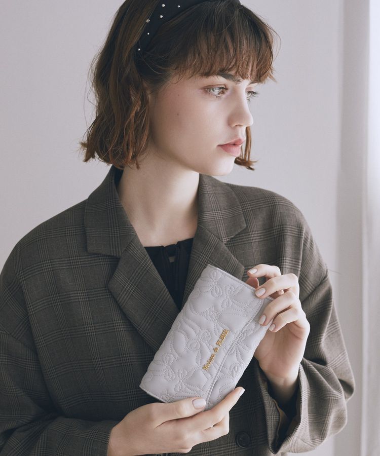 Maison de FLEUR「リボンキルティングロングウォレット」|財布|