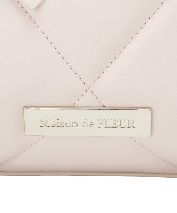 Maison de FLEUR「リボンマニアポーチ付きキルティングトート」|ハンドバッグ|