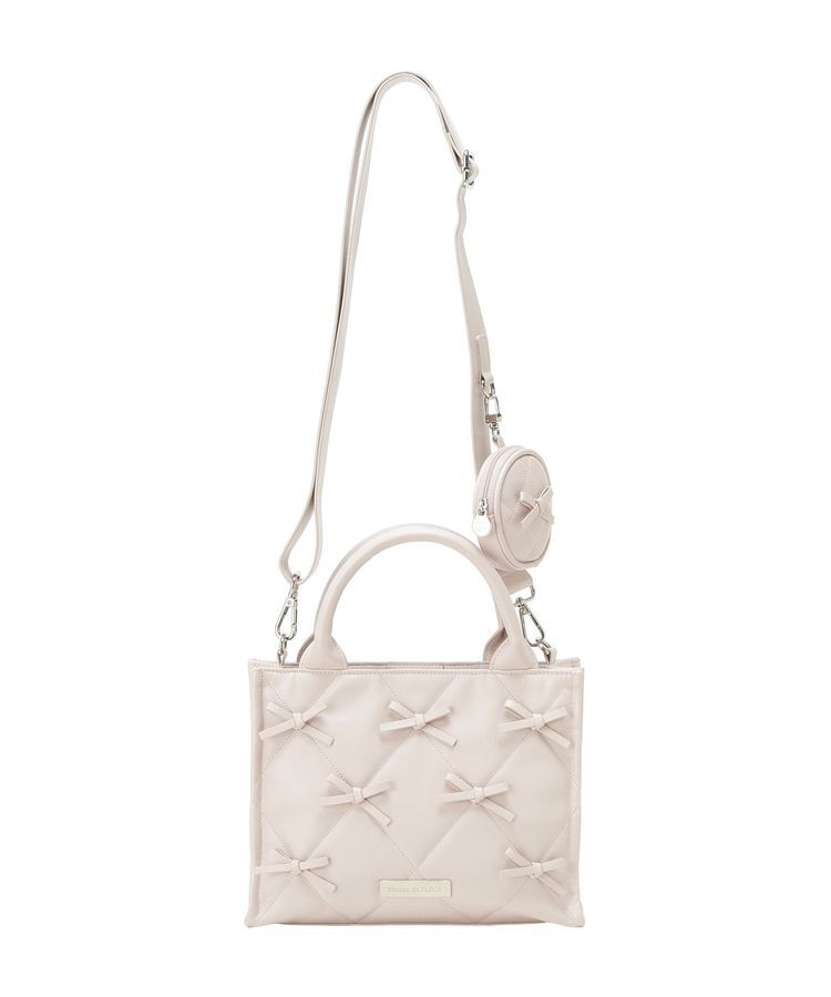 Maison de FLEUR「リボンマニアポーチ付きキルティングトート」|ハンドバッグ|