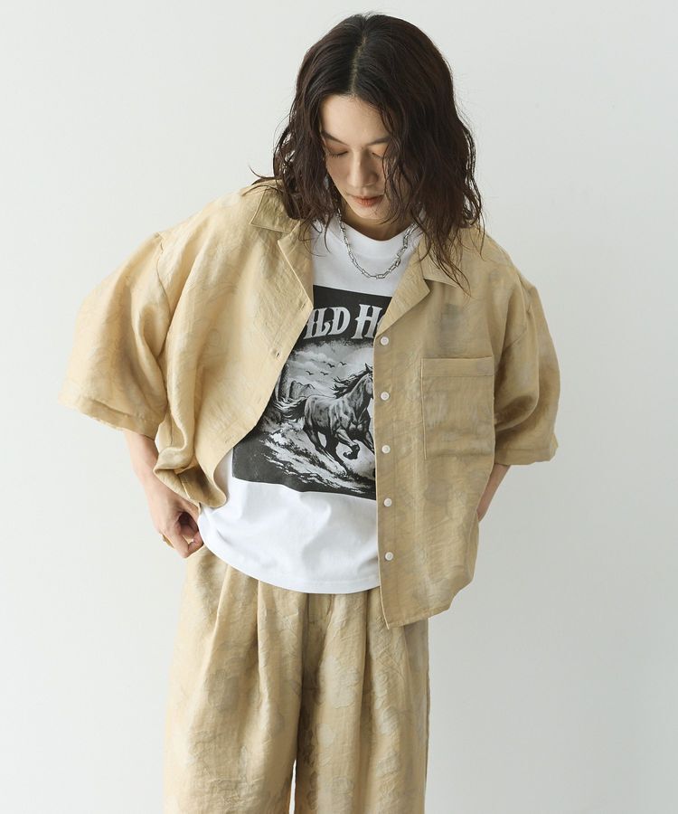 GARAGE OF GOOD CLOTHING「シアージャガード開襟ハーフスリーブシャツ」|シャツ・ブラウス|