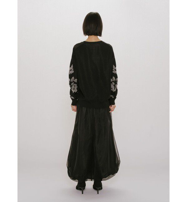 MIDIUMISOLID「MIDIUMISOLID for Ladies フラワージャカードカーディガン」|カーディガン|