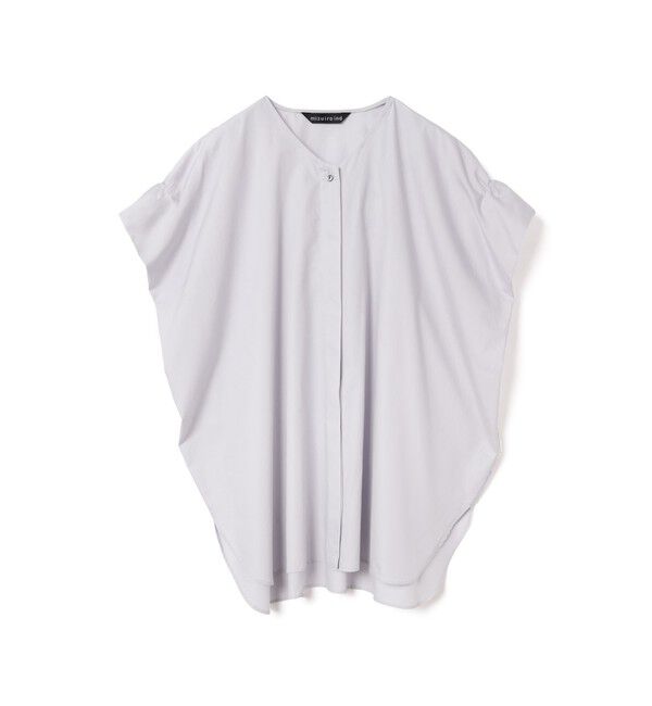 mizuiro ind「mizuiro ind Vネックワイドチュニックシャツ」|シャツ・ブラウス|ライトグレー