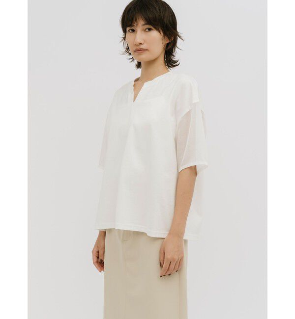 MIDIUMISOLID「MIDIUMISOLID for Ladies シアースリーブスキッパープルオーバー」|Tシャツ・カットソー|