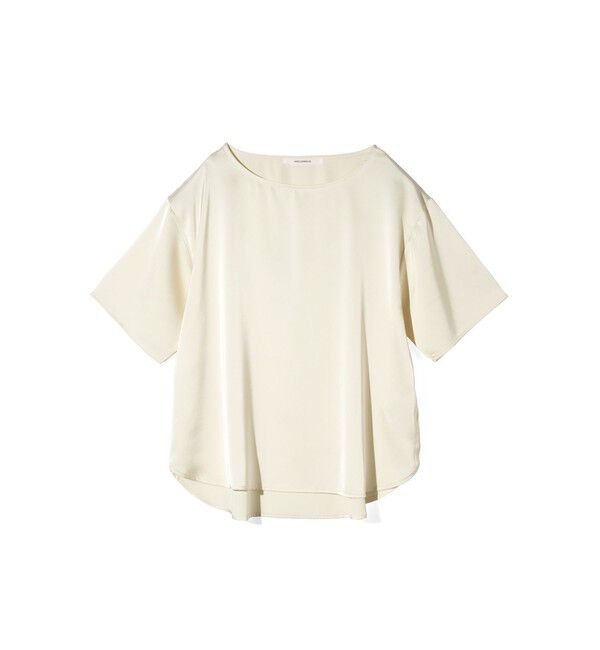 MIDIUMISOLID「MIDIUMISOLID for Ladies Tシャツライクサテンブラウス」|Tシャツ・カットソー|アイボリー