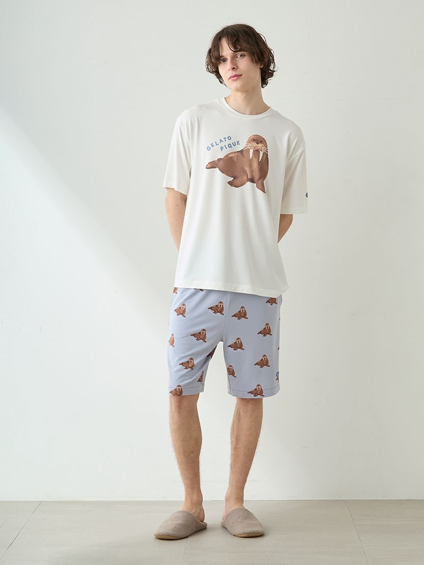 GELATO PIQUE HOMME「【HOMME】【接触冷感】シーアニマル柄ワンポイントTシャツ」|ルームウェア|
