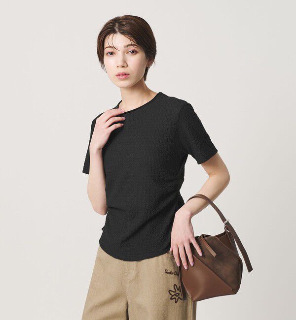 BEAUTY&YOUTH UNITED ARROWS「ベロア パイピング ギャザー カットソー」|Tシャツ・カットソー|