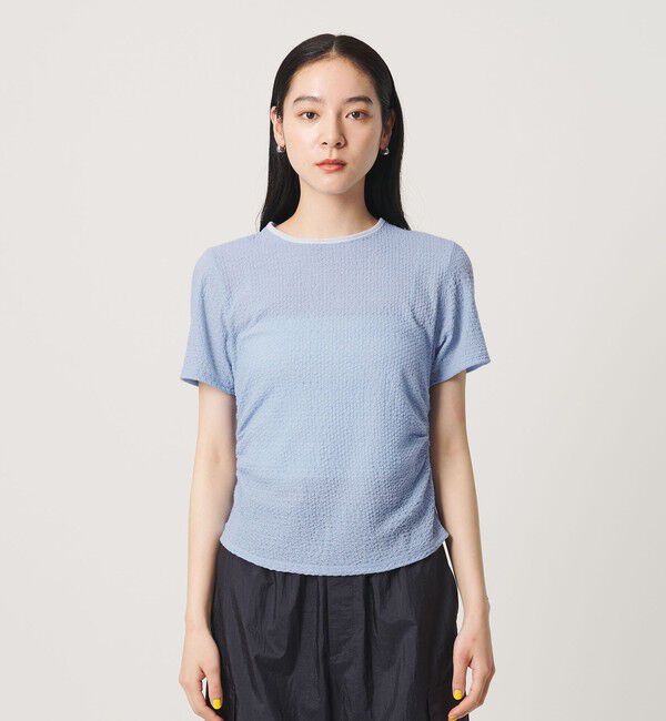 BEAUTY&YOUTH UNITED ARROWS「ベロア パイピング ギャザー カットソー」|Tシャツ・カットソー|
