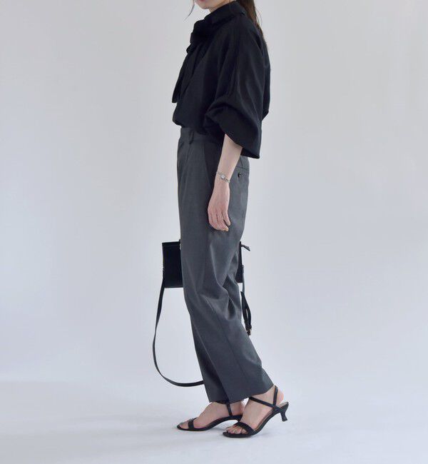 quaranciel「quaranciel:〈洗濯機可能〉ハンサム テーパード センタープレス パンツ（セットアップ対応）」|スラックス|