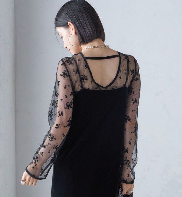 SHIPS for women「《追加予約》kaene:フロッキー レース ポリエステルベロア 2WAY ドレス（セレモニー対応可）」|ワンピース|