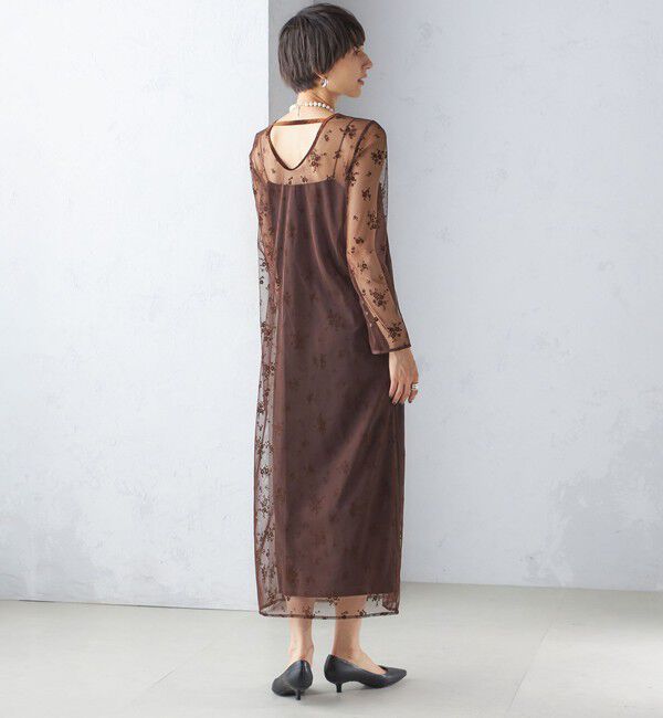 SHIPS for women「《追加予約》kaene:フロッキー レース ポリエステルベロア 2WAY ドレス（セレモニー対応可）」|ワンピース|