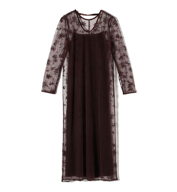 SHIPS for women「《追加予約》kaene:フロッキー レース ポリエステルベロア 2WAY ドレス（セレモニー対応可）」|ワンピース|