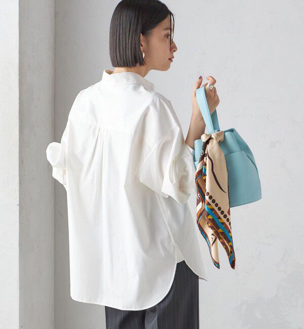SHIPS for women「《一部追加予約》〈洗濯機可能〉ピン オックス 刺繍 シャツ」|シャツ・ブラウス|