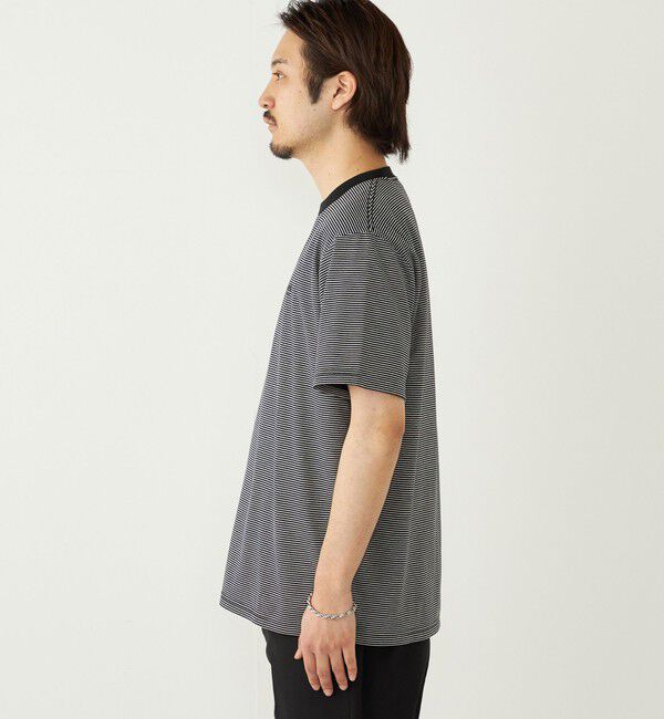 SHIPS Colors 「SHIPS Colors:〈速乾〉CAVE(R) ワンポイント ロゴ ボーダー Tシャツ◇」|Tシャツ・カットソー|