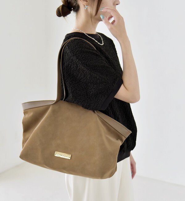 quaranciel「《予約》quaranciel: ロング ハンドル コンビ ワイド トート」|トートバッグ|
