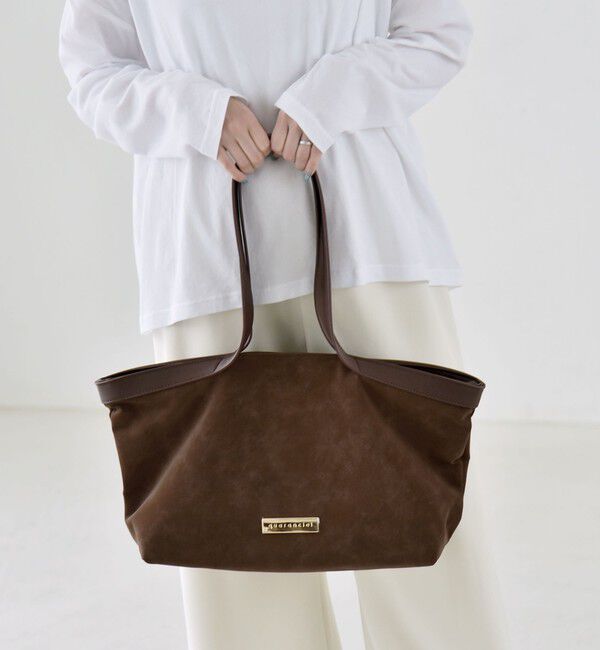 quaranciel「《予約》quaranciel: ロング ハンドル コンビ ワイド トート」|トートバッグ|