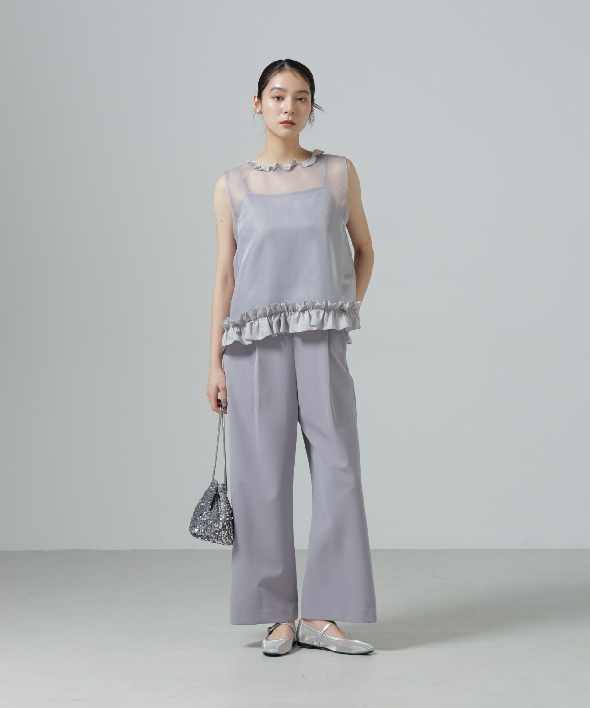 nano･universe「スパンコール巾着バッグ」|ショルダー・メッセンジャー|