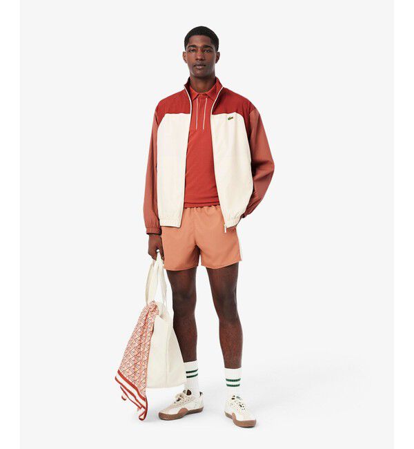 LACOSTE「トリコカラーリング撥水トラックジャケット」|ブルゾン・スタジャン|