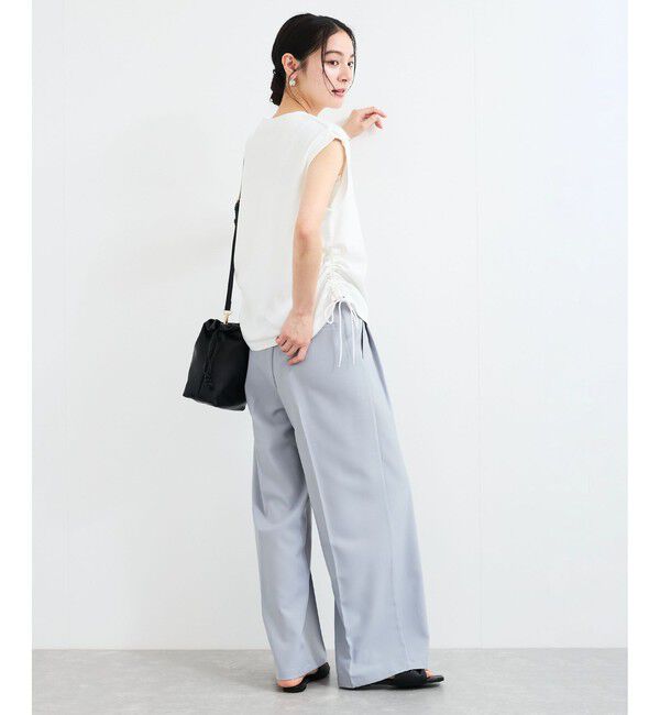 VIS「【WEB限定】サイドドロストシャーリングカットソー」|Tシャツ・カットソー|