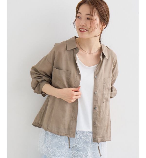  「裾ドロストシアーシャツ」|シャツ・ブラウス|モカ