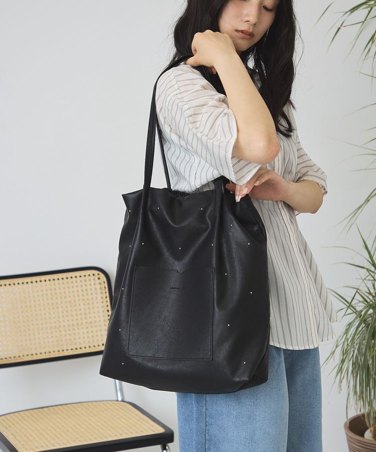 AMERICAN HOLIC「スタッズポケットA4トートバッグ」|トートバッグ|Black