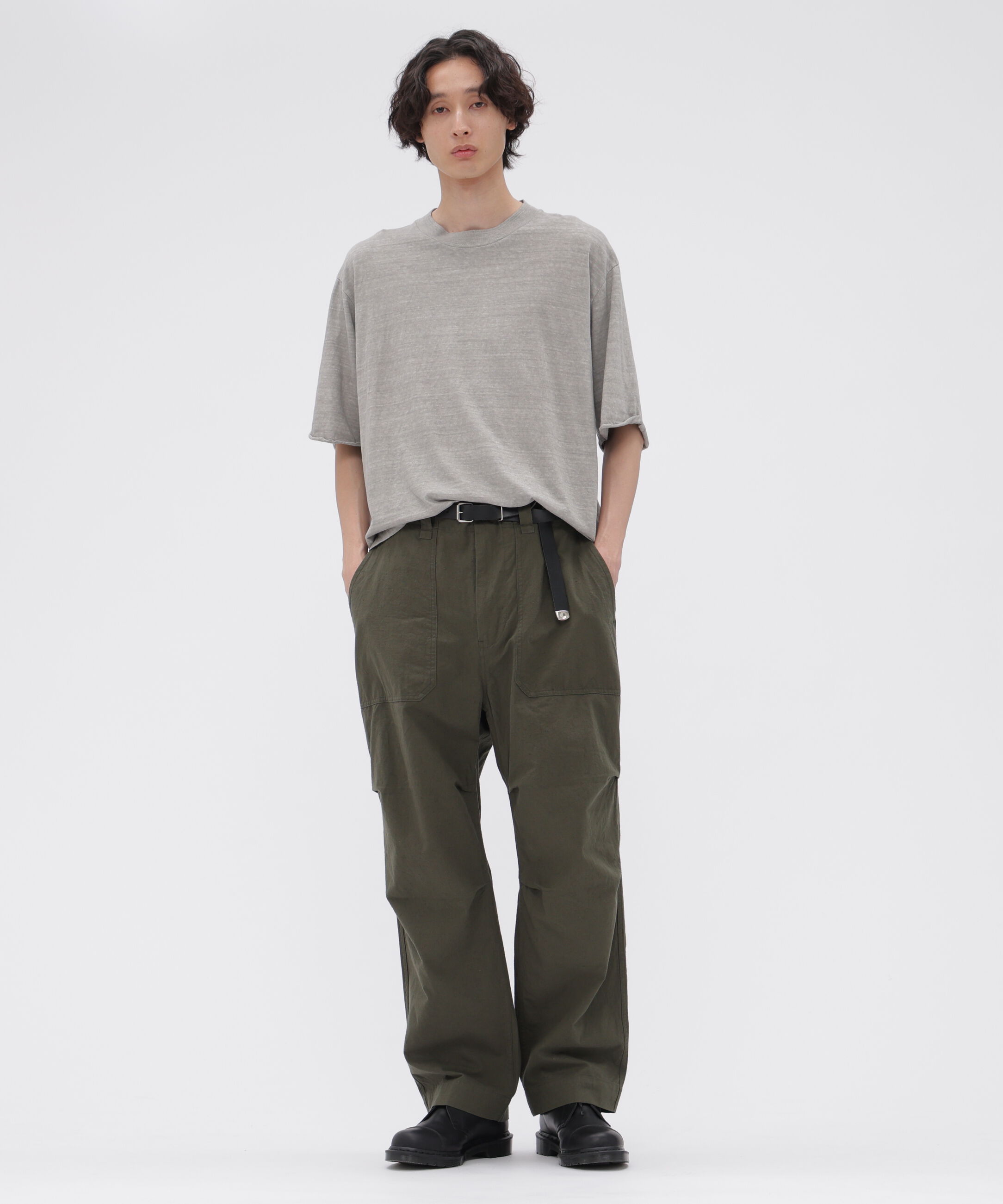 MHL.「CARBON DYED COTTON LINEN TOP」|Tシャツ・カットソー|