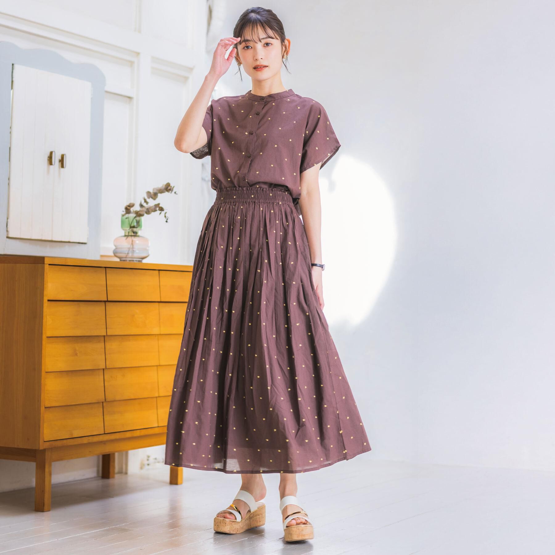 ITS&rsquo;DEMO「ラメドット刺繍ブラウス」|シャツ・ブラウス|