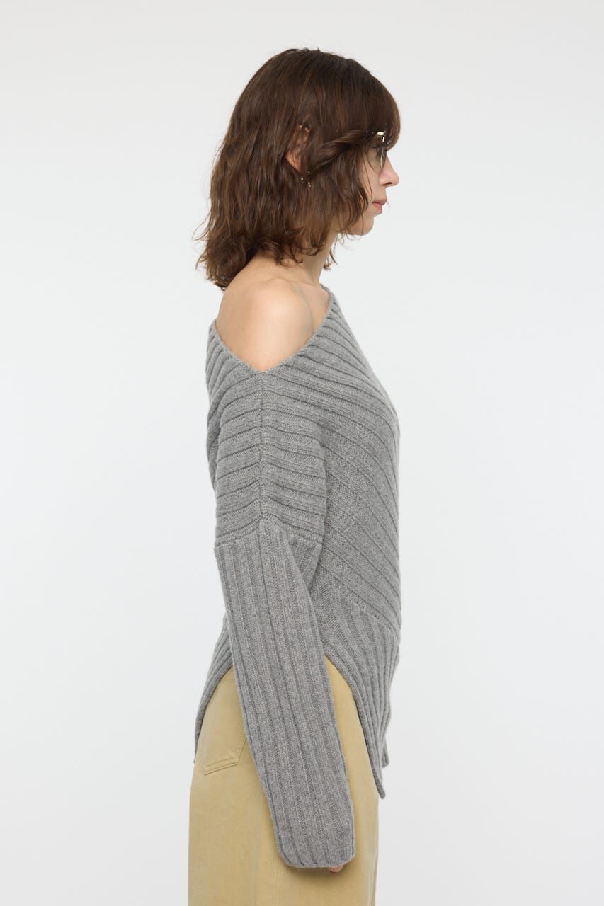 MOUSSY「ASYMMETRY RIB ニット」|ニット・セーター|