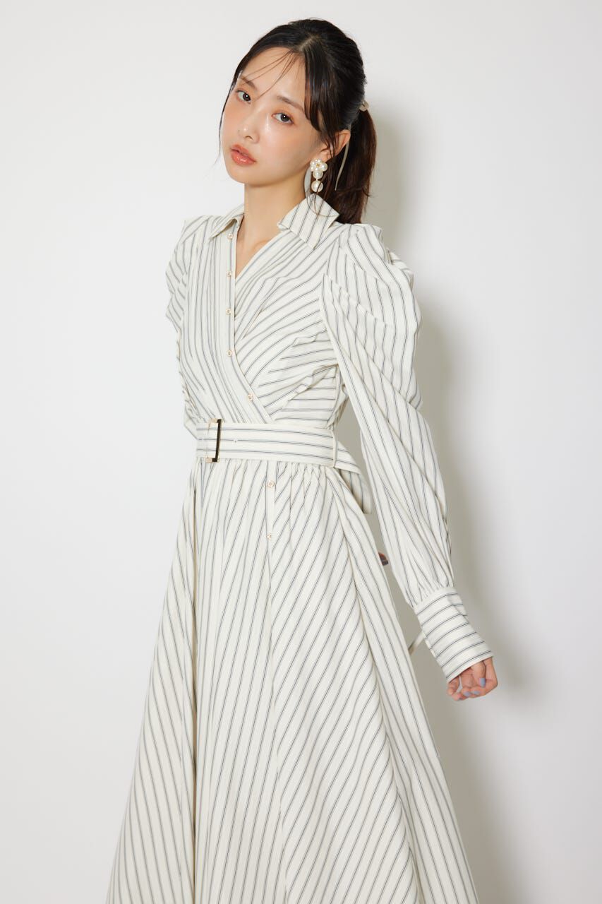 rienda「カシュクールフレアシャツワンピース」|ワンピース|