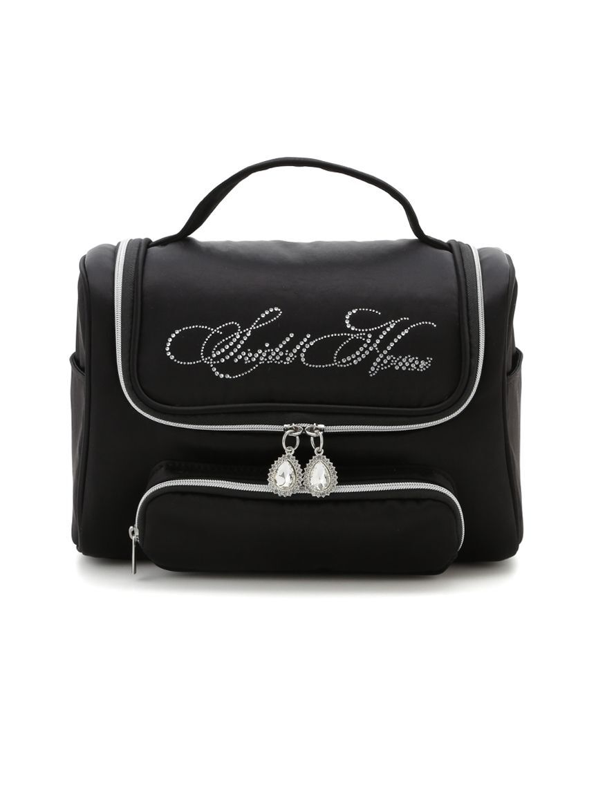 SNIDEL HOME「【WEB限定カラーあり】ビジューロゴトラベルポーチ」|ポーチ|BLK