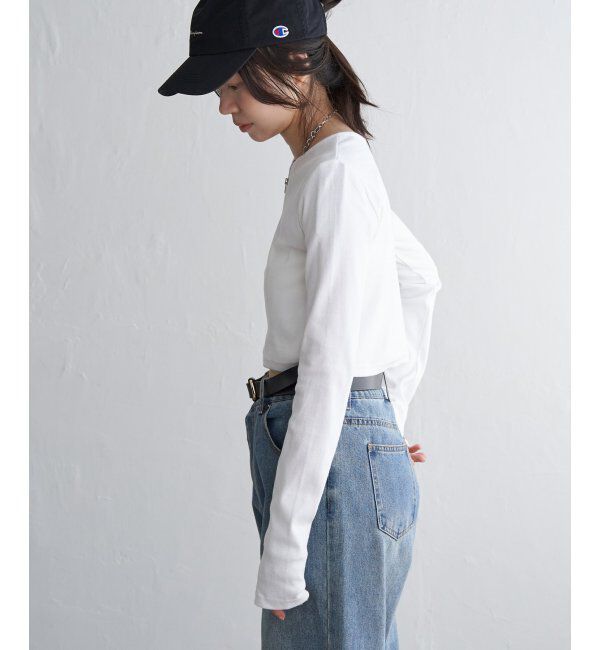 VENCE share style「テレコハーフジップクロップドプルオーバー」|Tシャツ・カットソー|