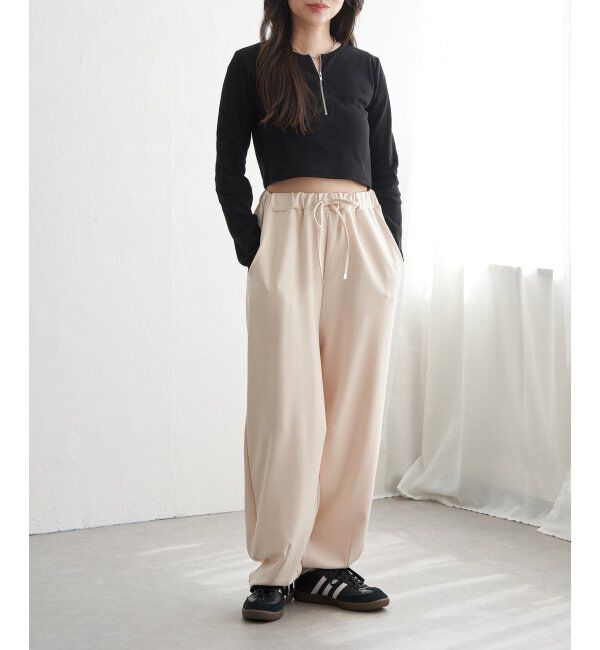 VENCE share style「テレコハーフジップクロップドプルオーバー」|Tシャツ・カットソー|