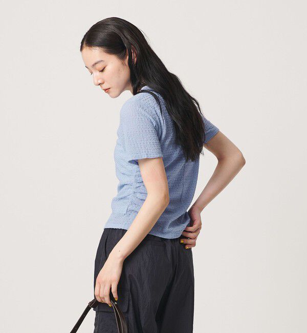 BEAUTY&YOUTH UNITED ARROWS「ベロア パイピング ギャザー カットソー」|Tシャツ・カットソー|