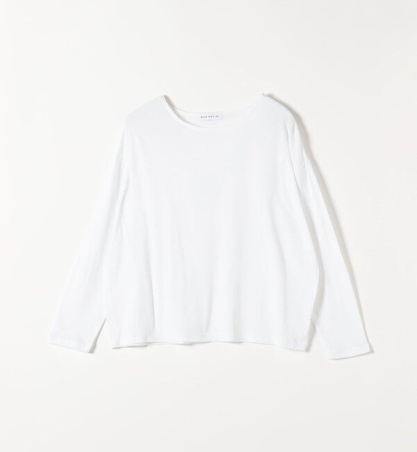 quaranciel「《予約》quaranciel:〈手洗い可能〉シアー コットン ボートネック ルーズ ロンTEE」|Tシャツ・カットソー|