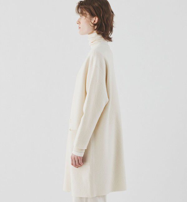 GALERIE VIE「フェルトニット ライトコート」|ノーカラーコート|