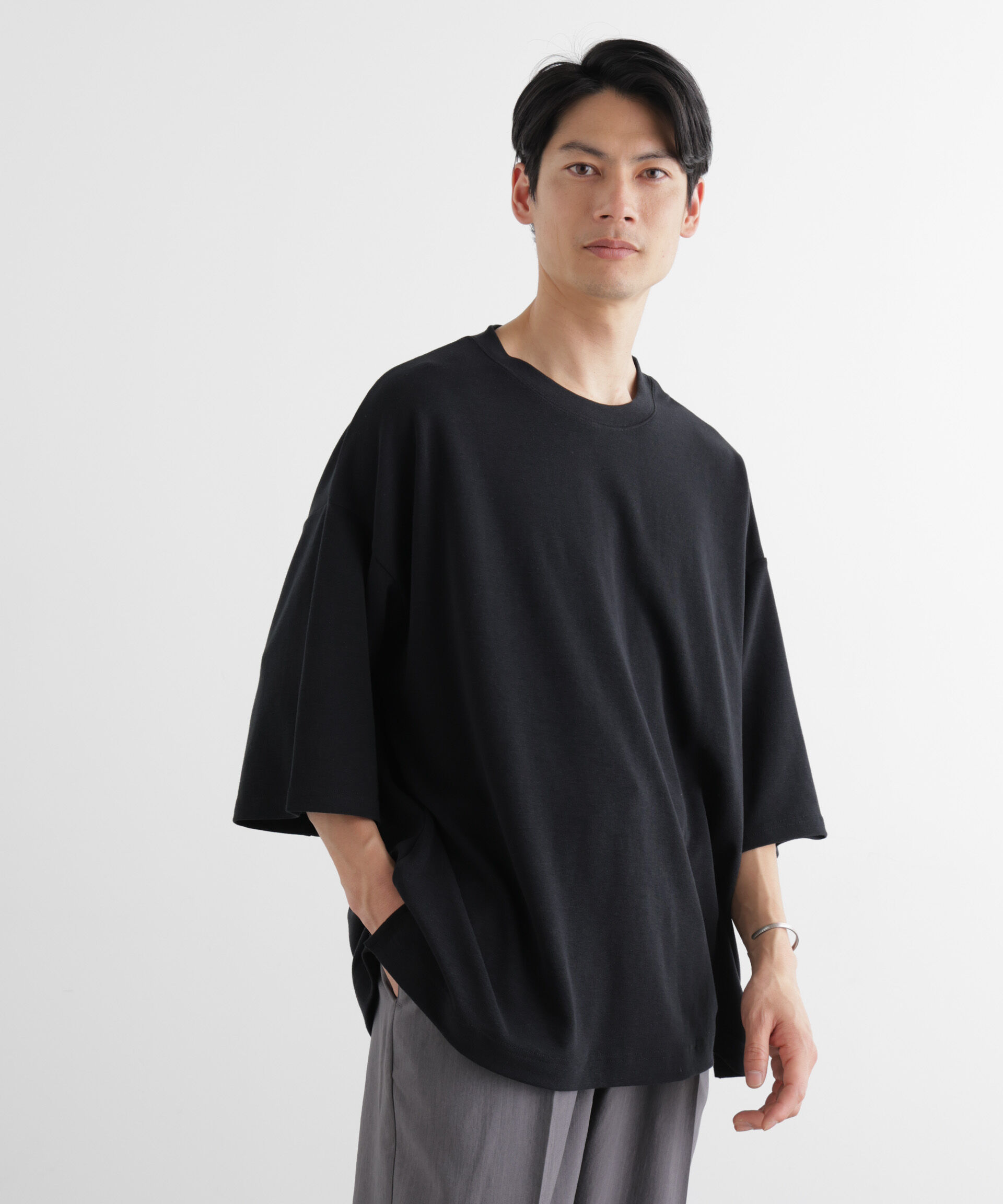 nano･universe「ストレッチフライス BIGTシャツ 半袖」|Tシャツ・カットソー|